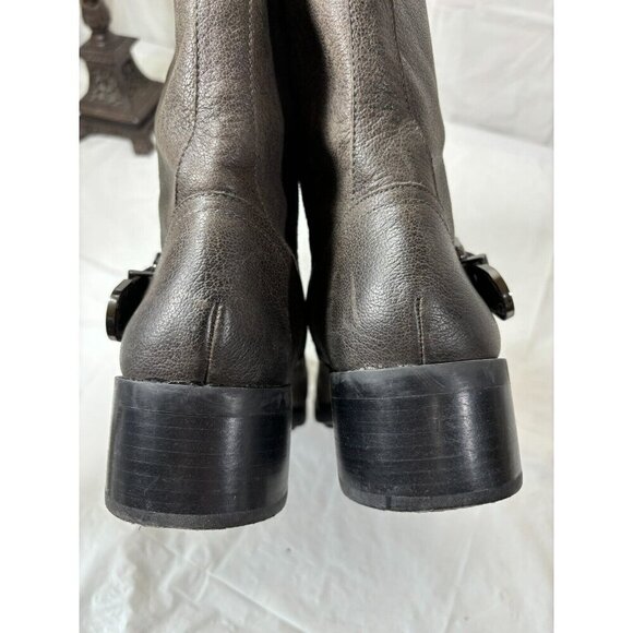VINCE CAMUTO WEXLE GRAY LEATHER RIDING BOOTS SIZE 9.5 M - Picture 10 of 14